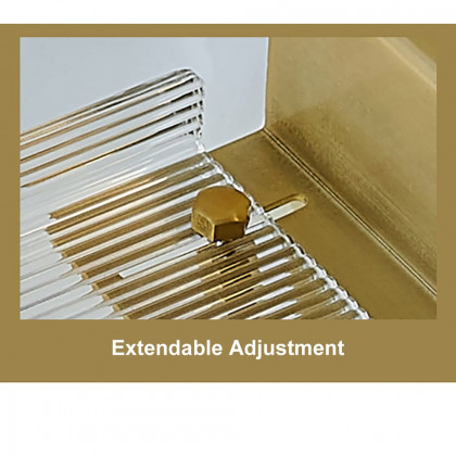 HMR - 24"-29" Acrylic & Aluminum Extendable Bathtub Tray in Clear & Gold Bathroom Caddy Shelf