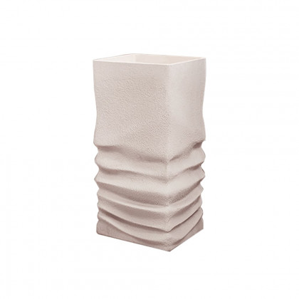 HMR - 34" Tall Japandi Stone Resin Freestanding Bathroom Sink Farmhouse Pedestal Sink in Beige