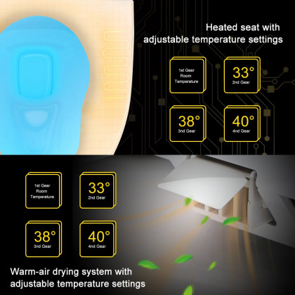 HMR - Set of Two Automatic Smart Bidet Toilet with Deodorizing Function 1.28 GPF