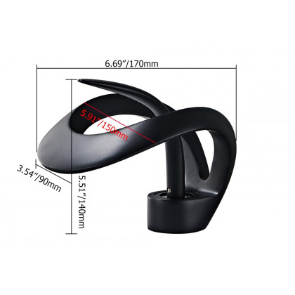 HMR Waterfall Bathroom Sink Faucet Single Handle Solid Brass - Black