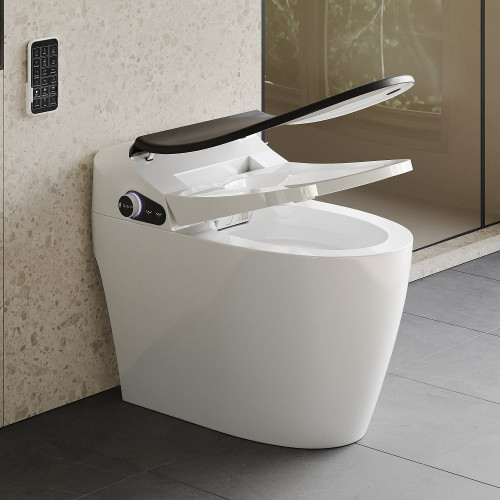 HMR Set of Two Automatic Smart Bidet Toilet with Deodorizing Function 1.28 GPF - Black