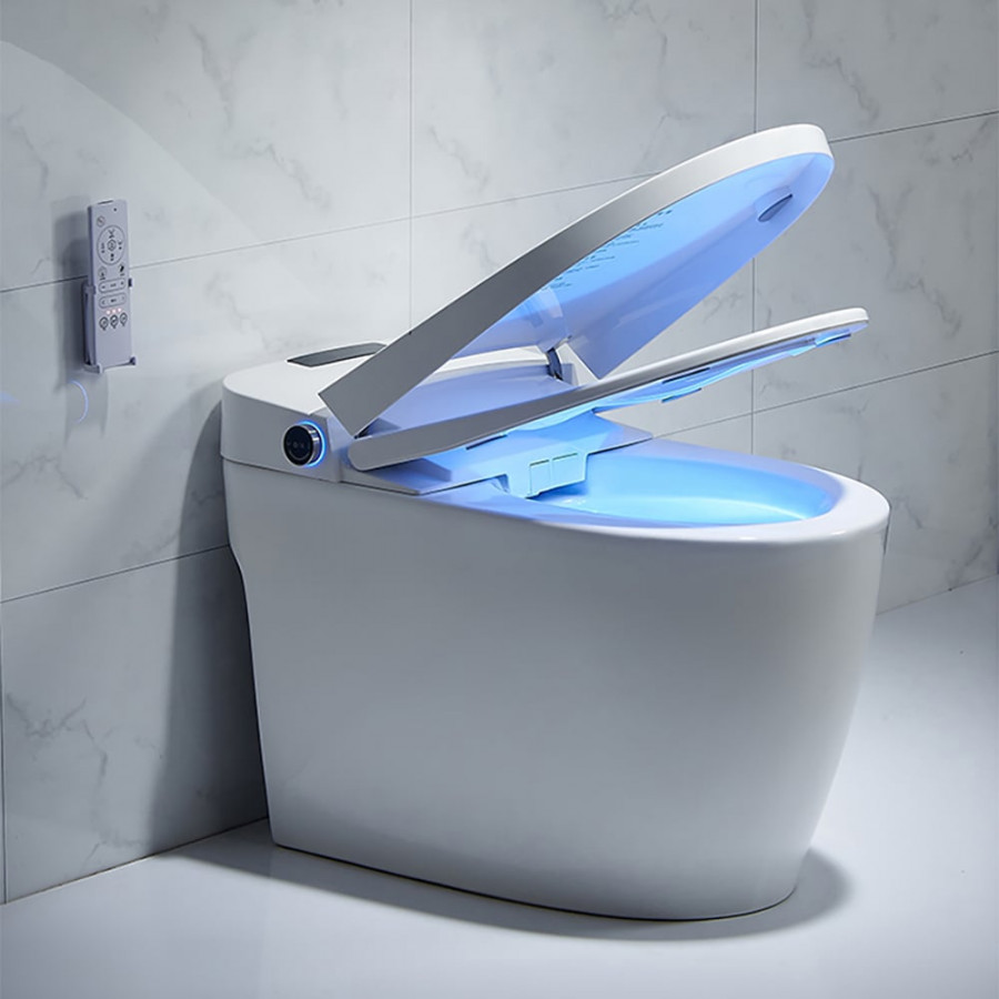HMR - Set of 2 Floor Mounted Self Clean Smart Toilet Tankless Automatic Toilet