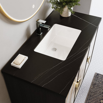 HMR - 39.3" Modern Freestanding Sintered Stone Bathroom Vanity with Sink