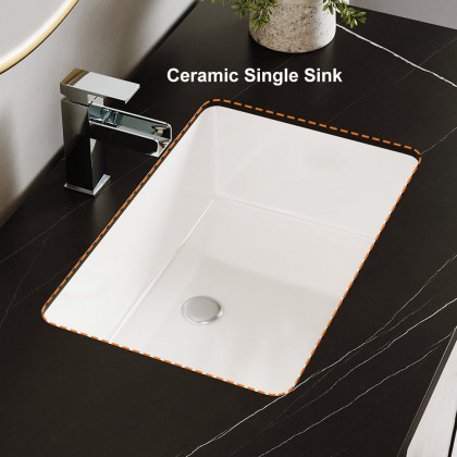 HMR - 39.3" Modern Freestanding Sintered Stone Bathroom Vanity with Sink