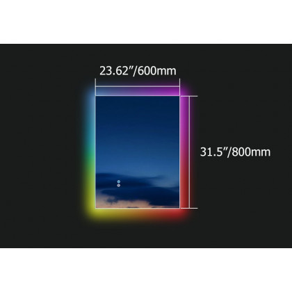 HMR - 24" x 32" Frameless Rectangular RGB LED Bathroom Vanity Mirror Anti-Fog Backlit