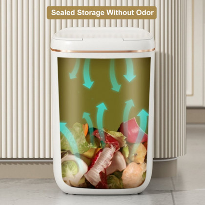 HMR - Automatic Touchless Motion Sensor Trash Can White Smart Garbage Can for Bathroom Kitchen