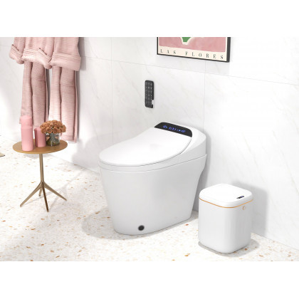 HMR - Automatic Touchless Motion Sensor Trash Can White Smart Garbage Can for Bathroom Kitchen