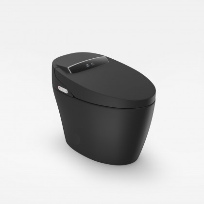 HMR Smart Bidet Toilet with Auto Open/Close Lid - Black, 1.28 GPF