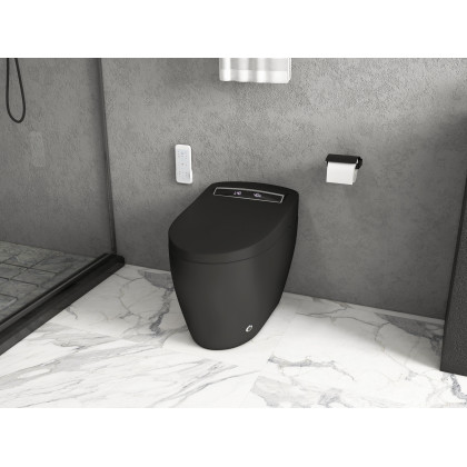 HMR Smart Bidet Toilet with Auto Open/Close Lid - Black, 1.28 GPF