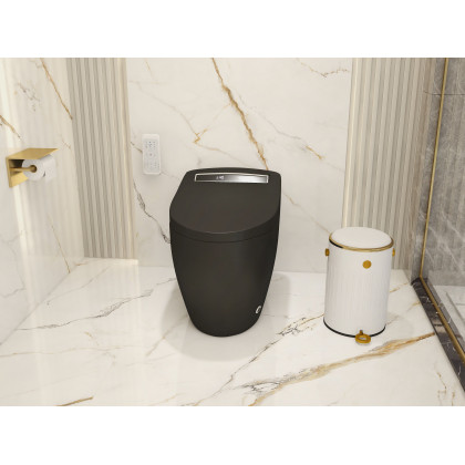 HMR Smart Bidet Toilet with Auto Open/Close Lid - Black, 1.28 GPF