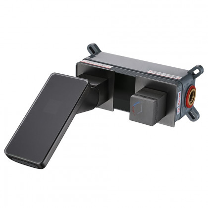 HMR - Led Digital Temperature Display Bathroom Rotating Faucet in Dark Gray