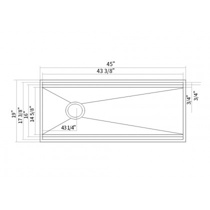 HMR - 43'' Stainless Steel 7 Pcs Kitchen Sink Rectangular Drop-in Single Bowl in Brushed