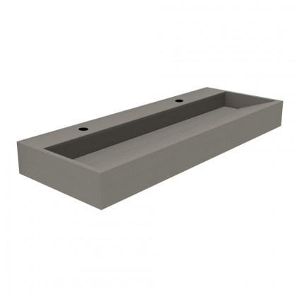 HMR - 48" Concrete Farmhouse Trough Bathroom Sink Cement Rectangular Gray Vessel Sink