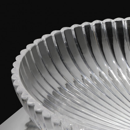 HMR - Modern Oval Clear Vessel Sink Transparent Crystal Glass Bathroom Wash Sink with Drain