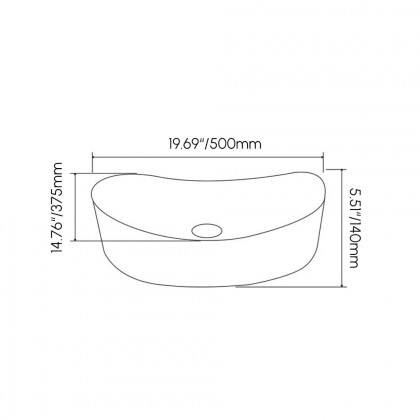 HMR - 25" Crystal Glass Vessel Sink Oval Transparent Fluted Washbasin