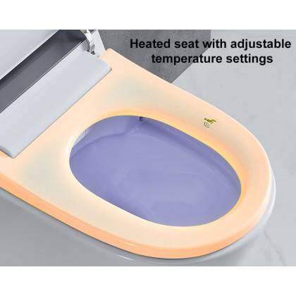 HMR Set of Two Automatic Wall-Mounted Smart Bidet Toilet with In-Wall Tank White 1.58 GPF - White
