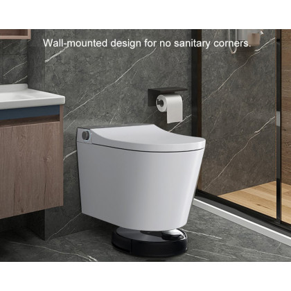 HMR Set of Two Automatic Wall-Mounted Smart Bidet Toilet with In-Wall Tank White 1.58 GPF - White