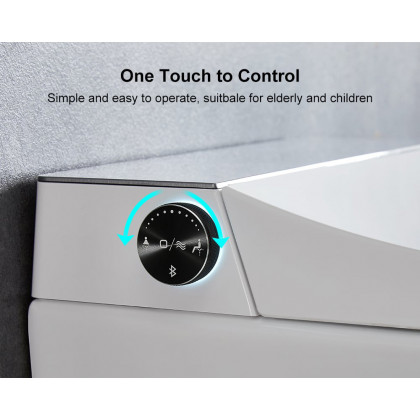 HMR Set of Two Automatic Wall-Mounted Smart Bidet Toilet with In-Wall Tank White 1.58 GPF - White