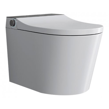 HMR Set of Two Automatic Wall-Mounted Smart Bidet Toilet with In-Wall Tank White 1.58 GPF - White