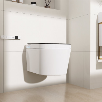 HMR - Automatic Wall-Mounted Smart Bidet Toilet with UV Sterilization Feature 1.58 GPF