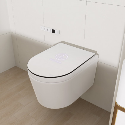 HMR - Automatic Wall-Mounted Smart Bidet Toilet with UV Sterilization Feature 1.58 GPF