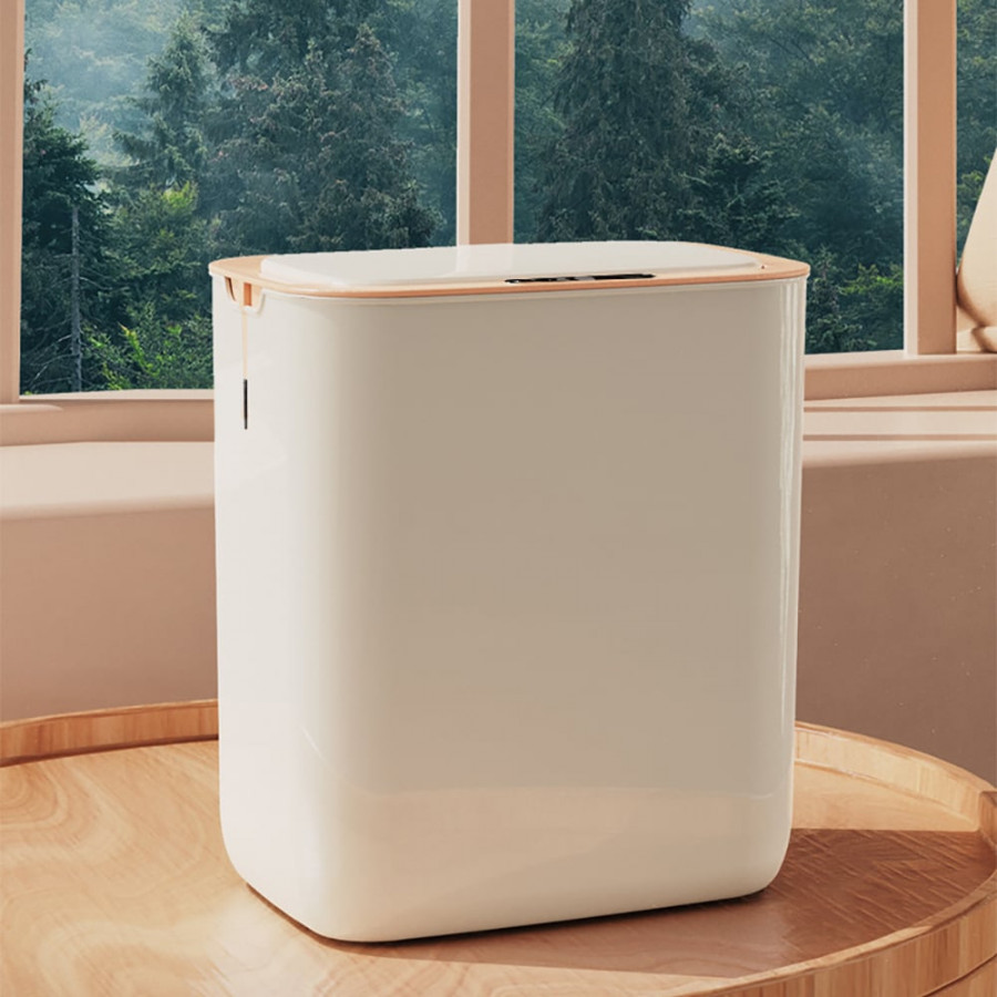 HMR - Rectangular Bathroom Touchless Sensor Trash Can Garbage Can with Lid