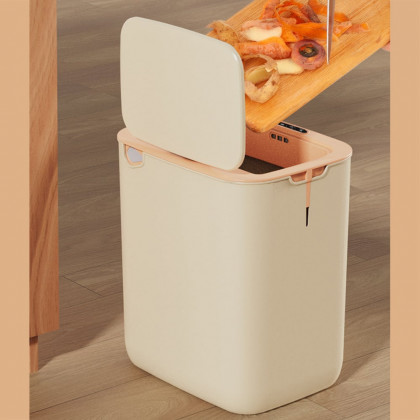 HMR - Rectangular Bathroom Touchless Sensor Trash Can Garbage Can with Lid