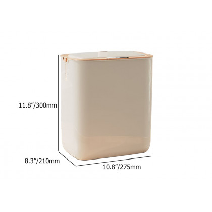 HMR - Rectangular Bathroom Touchless Sensor Trash Can Garbage Can with Lid