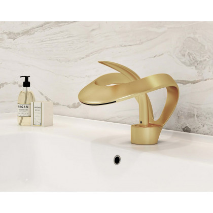 HMR - Waterfall Bathroom Sink Faucet Single Handle Solid Brass