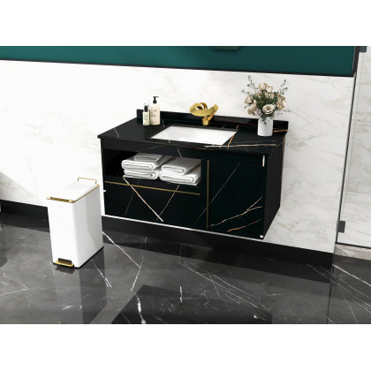 HMR - Waterfall Bathroom Sink Faucet Single Handle Solid Brass