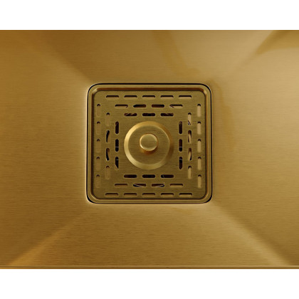 HMR Drop-in Kitchen Sink With High-pressure Cup Rinser Glass Washer Stainless Steel - Gold