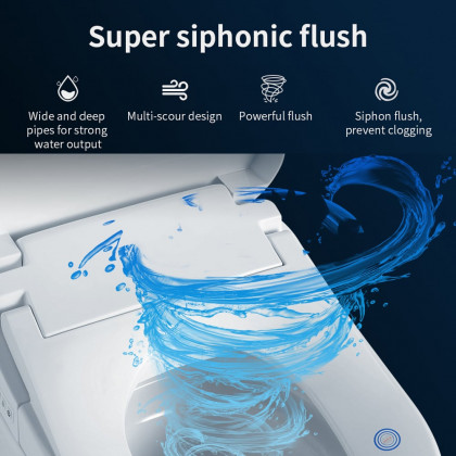 HMR - Set of Two Compact Smart Bidet Toilets with Automatic Flushing 1.28 GPF
