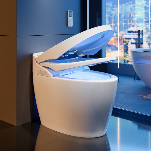 HMR Set of Two Automatic Flushing Smart Bidet Toilet - White, Automatic