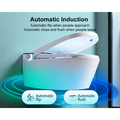 HMR Set of Two Automatic Wall-Mounted Smart Bidet Toilet with In-Wall Tank - White & Black