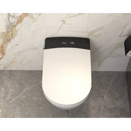 HMR Set of Two Automatic Wall-Mounted Smart Bidet Toilet with In-Wall Tank - White & Black