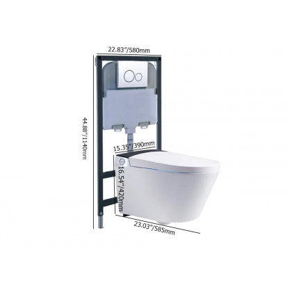 HMR Set of Two Automatic Wall-Mounted Smart Bidet Toilet with In-Wall Tank - White & Black