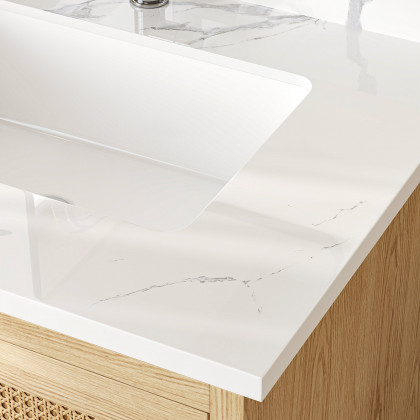 HMR - Bathroom Vanity Set 29.9" Modern Freestanding Sintered Stone Bathroom Vanity with Sink