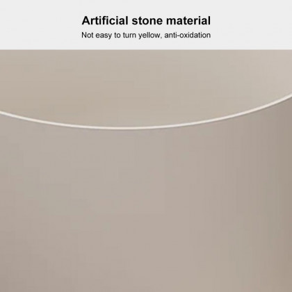 HMR - 41" Japanese Modern Round Freestanding Stone Soaking Bathtub White