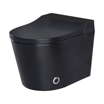 HMR Automatic Wall-Mounted Smart Bidet Toilet with In-Wall Tank - Black