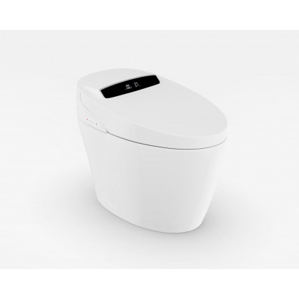 HMR Zero Water Pressure Smart Bidet Toilet with Auto Open/Close Lid - White, 1.28 GPF