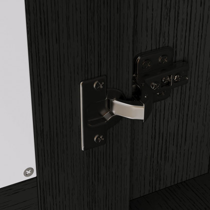 HMR - 40" Black LED Lighted Bathroom Medicine Cabinet Vanity Mirror with Storage & Glass Door