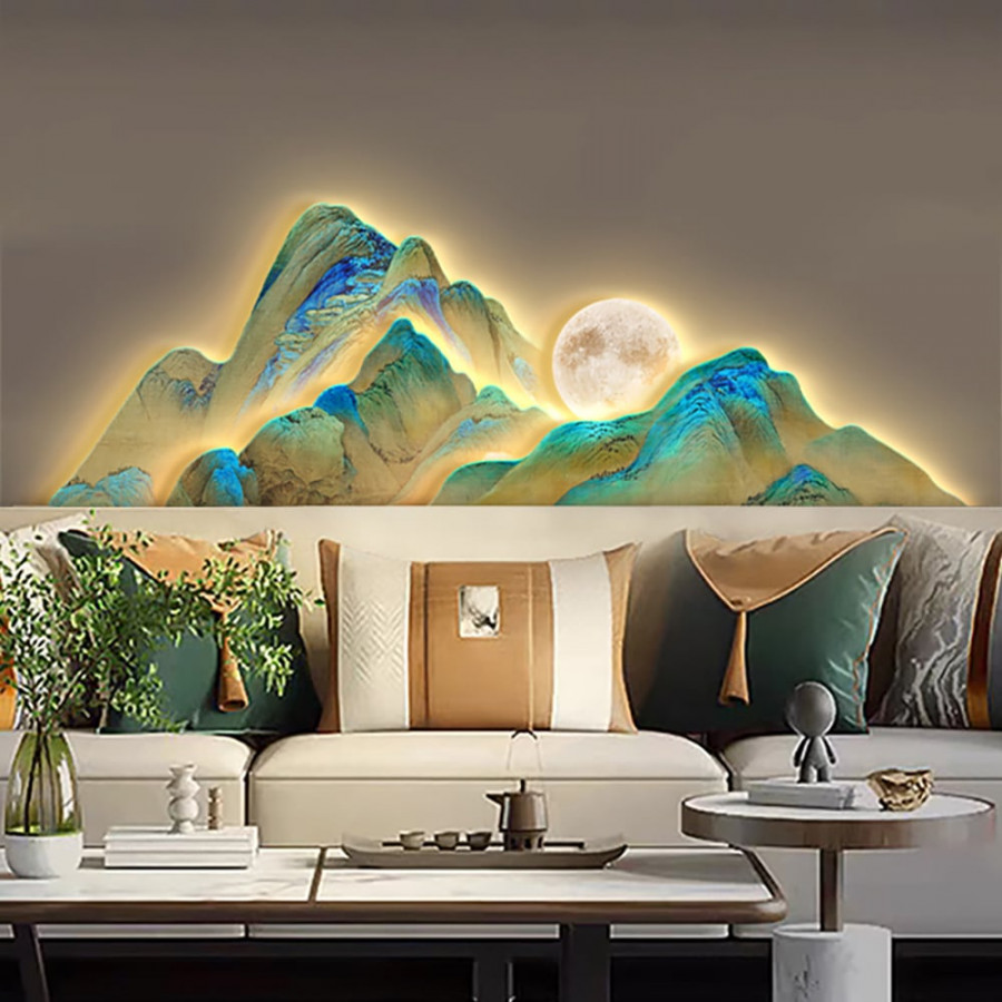 HMR - 39.4"LED Creative Irregular Mountain Light Wall Decoration Abstract Living Room Decor