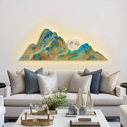 HMR - 39.4"LED Creative Irregular Mountain Light Wall Decoration Abstract Living Room Decor