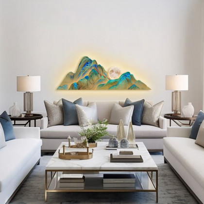 HMR - 39.4"LED Creative Irregular Mountain Light Wall Decoration Abstract Living Room Decor
