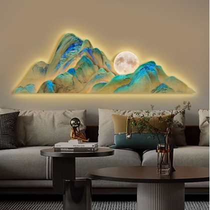 HMR - 39.4"LED Creative Irregular Mountain Light Wall Decoration Abstract Living Room Decor