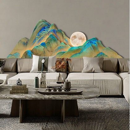 HMR - 39.4"LED Creative Irregular Mountain Light Wall Decoration Abstract Living Room Decor