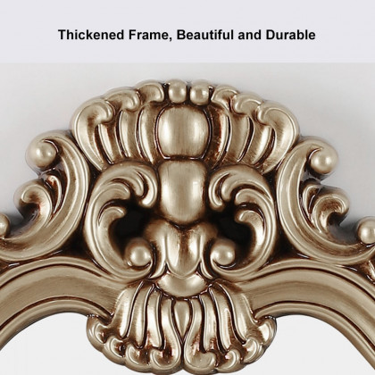 HMR - Large Vintage Arch French Shield Wall Mirror Decor 19th Century Champagne Gold Art