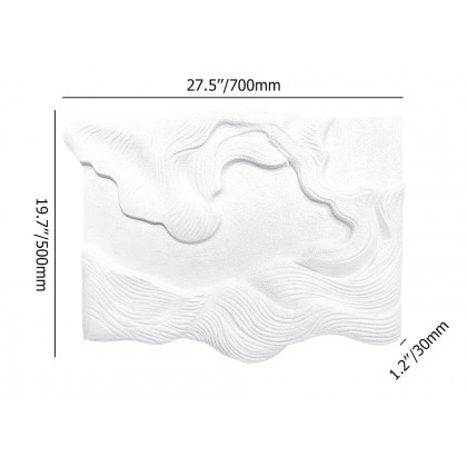 HMR 3D Sea Waves Texture Painting Art Modern Abstract Ocean Wall Decor Living Room - White