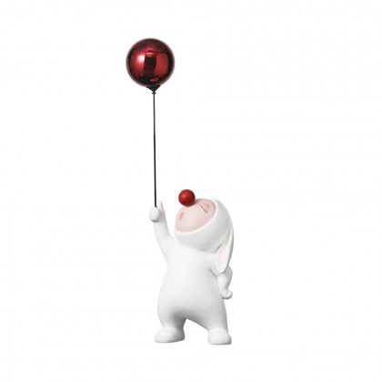 HMR - Modern Resin Rabbit Balloon Decorative Object White & Red Home Desk Figurine Decor Art