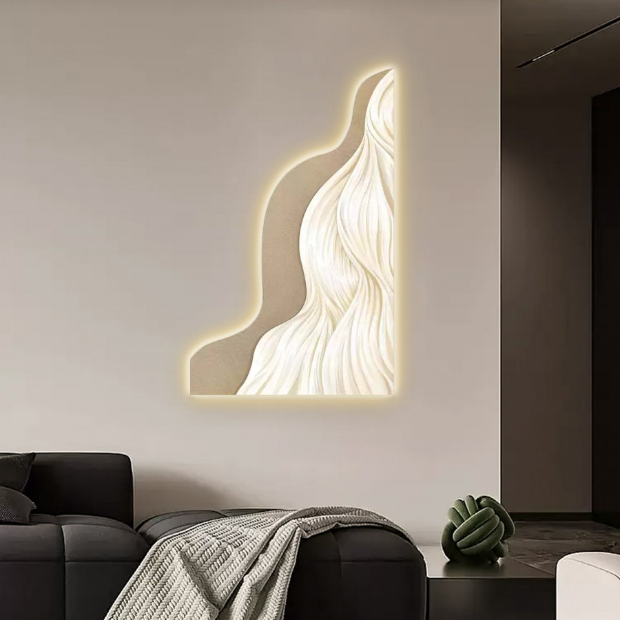 HMR - 39.4" Modern Wall Art Home Decor Built-in LED Lights